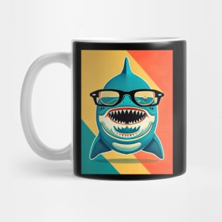 Funny Shark Wearing Glasses While Smiling Mug